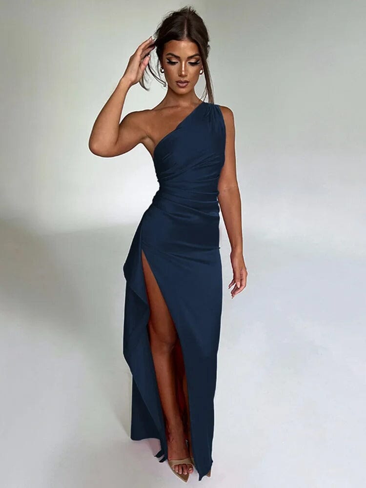 RILEY™ | Slim Fit Silk Maxi Dress