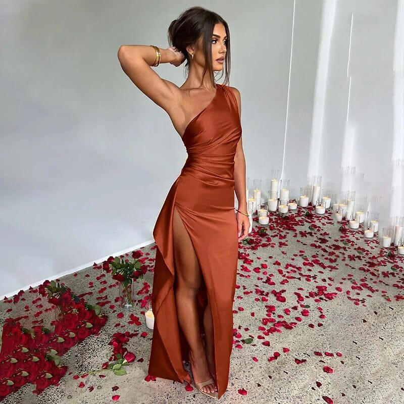 RILEY™ | Slim Fit Silk Maxi Dress