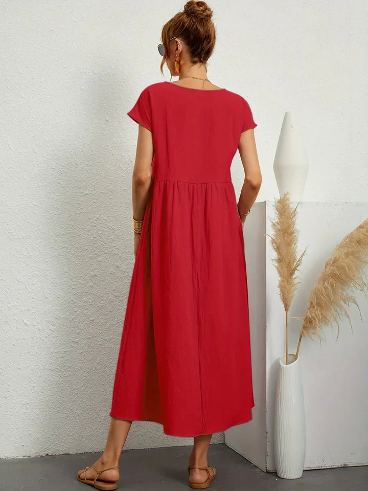 Beate - Elegant leisure dress in cotton and linen