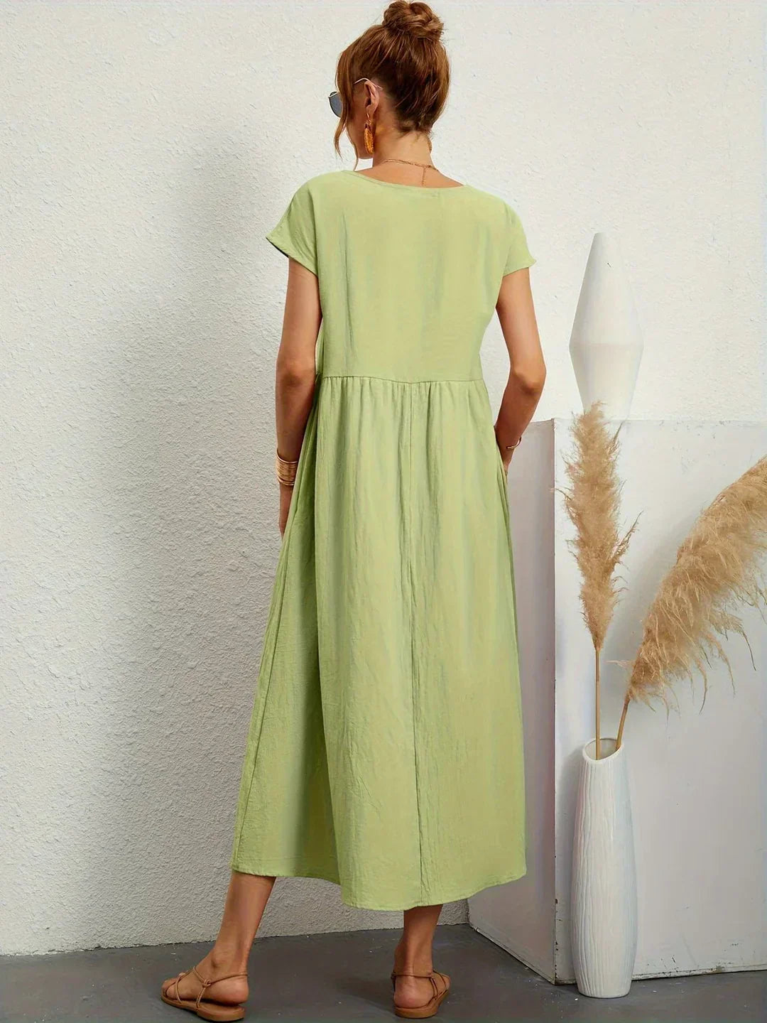 Beate - Elegant leisure dress in cotton and linen