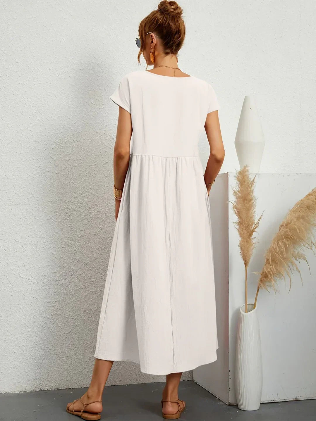 Beate - Elegant leisure dress in cotton and linen