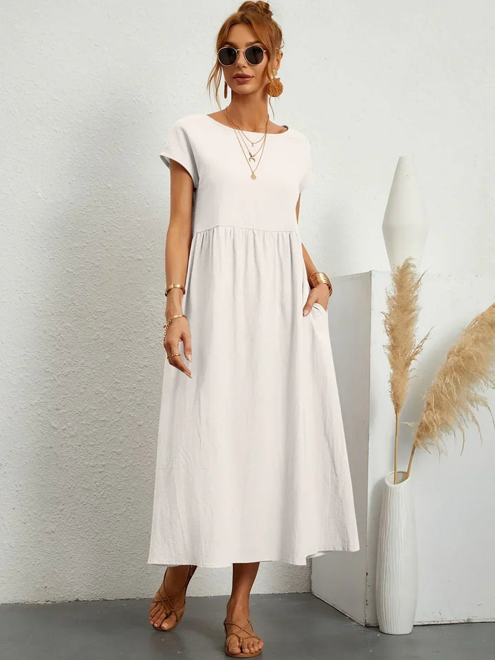 Beate - Elegant leisure dress in cotton and linen