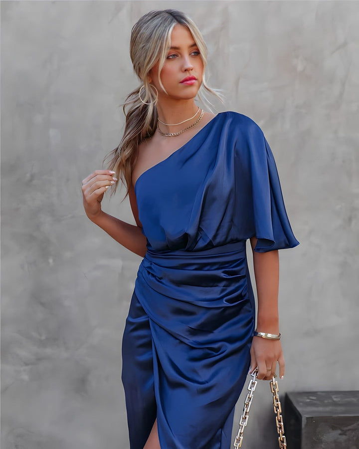 RILEY™ | Elegant Silk Dress with a Slit