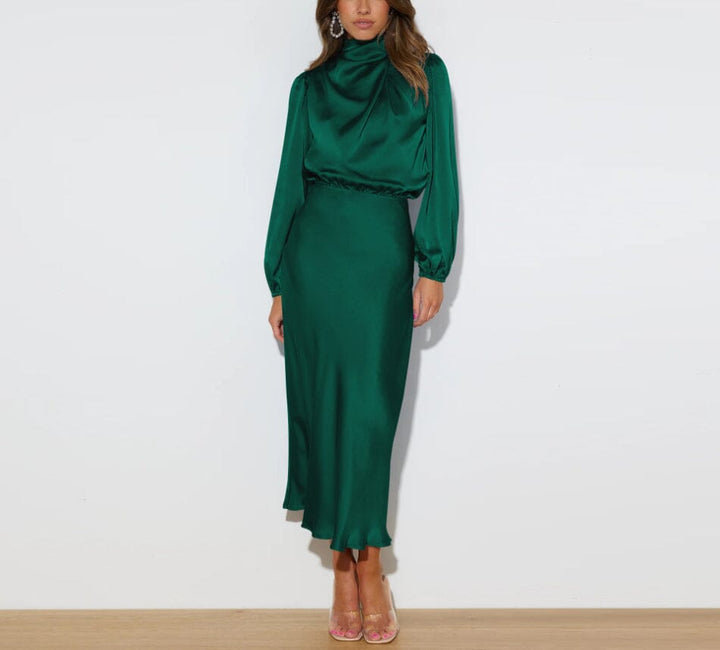 RILEY™ | Elegant Silk Dress with Long Sleeves