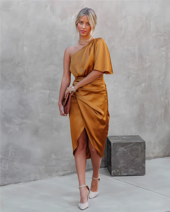 RILEY™ | Elegant Silk Dress with a Slit