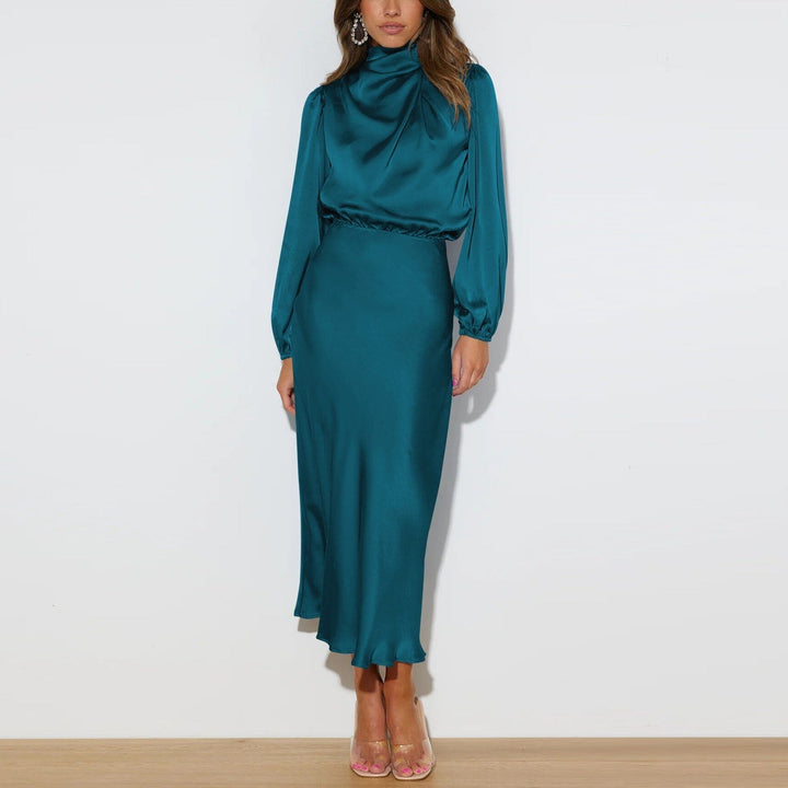 RILEY™ | Elegant Silk Dress with Long Sleeves