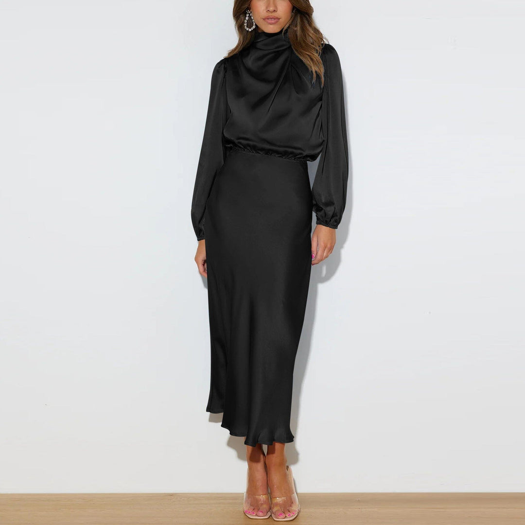 RILEY™ | Elegant Silk Dress with Long Sleeves