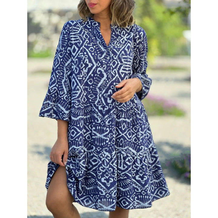 Gemma - Printed Loose V-neck Dress