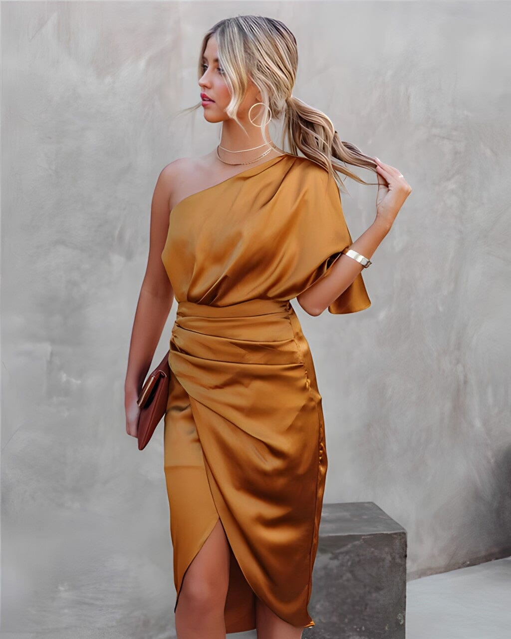 RILEY™ | Elegant Silk Dress with a Slit