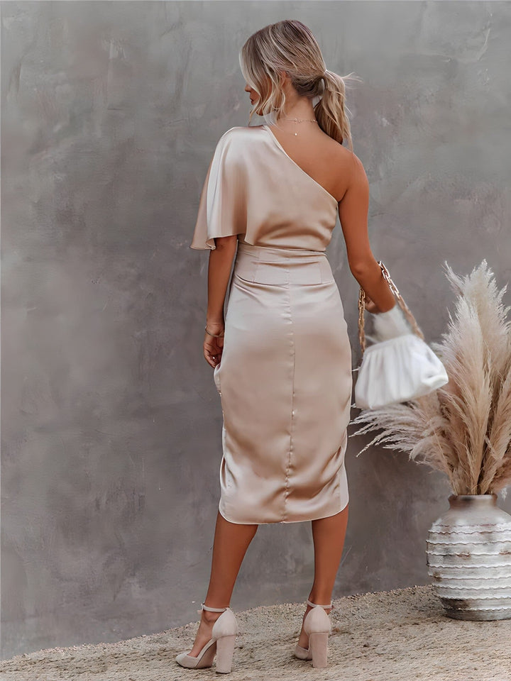 RILEY™ | Elegant Silk Dress with a Slit